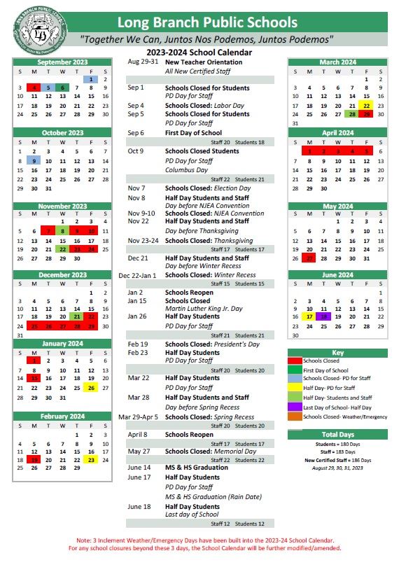 2021 2024 Long Branch School Calendar Calendar 2024 Printable